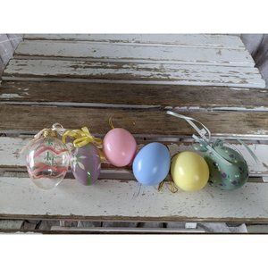 Vintage plastic Easter egg spring ornament set Xma